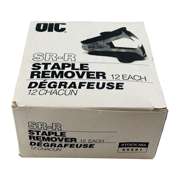 OIC SR-R Staple Remover 12‎ Pack Black Plastic Removes Standard Staples - Picture 1 of 7